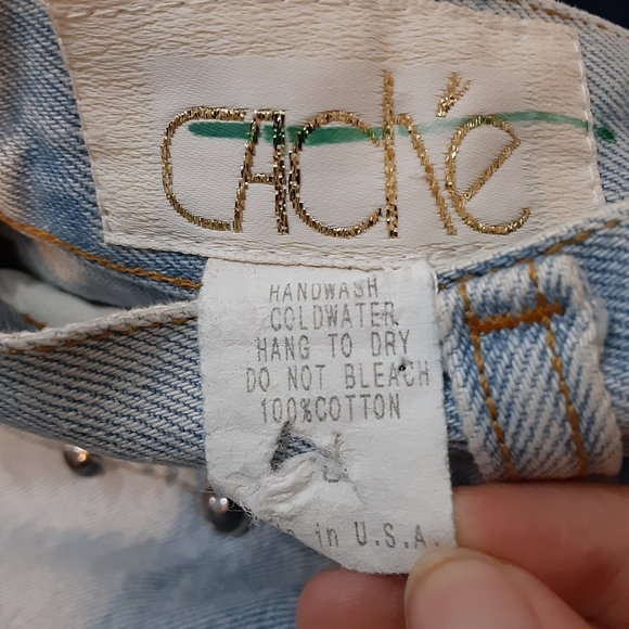 VTG 90’s CACHE amazing fit Lightwash Sequin mom 4 6 - Picture 10 of 15